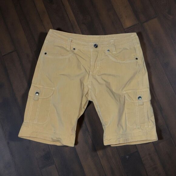 Kühl Women’s Vintage PatinaDye Tan Bermuda Cargo Hiking Shorts Size 6  #48 - Picture 1 of 9
